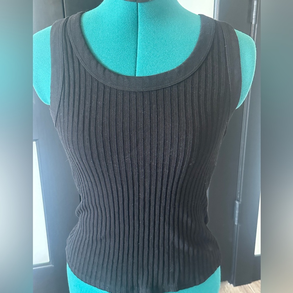 Project social T knit black tank large